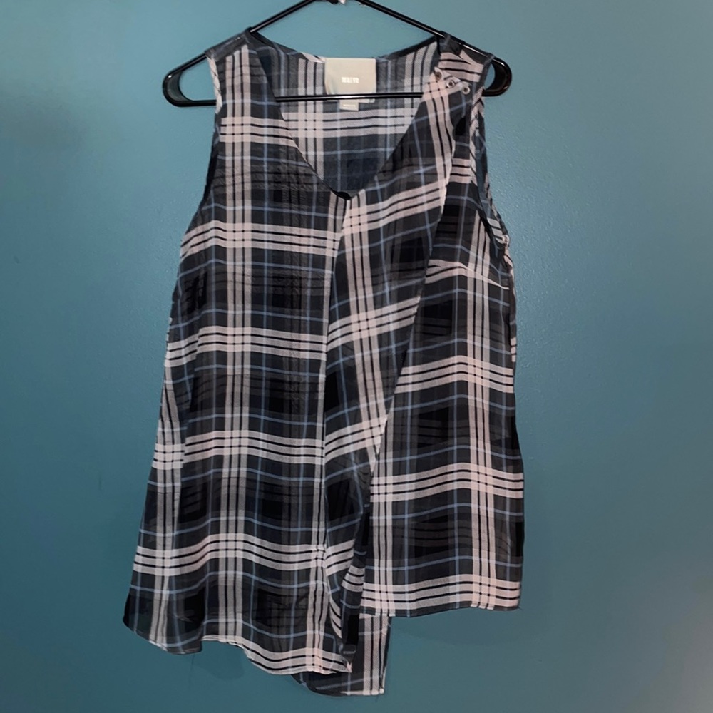 Maeve Anthropologie Plaid Overlay Top